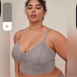 Torrid unlined grey bralette